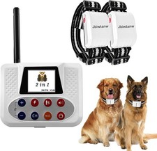 BLACK Wireless Dog Fence, 2 in 1 Dog Electric Fence System For 2 Dogs 
