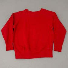 Vintage 60s Blank Red Sweatshirt All Cotton Gusset Raglan Size True Small