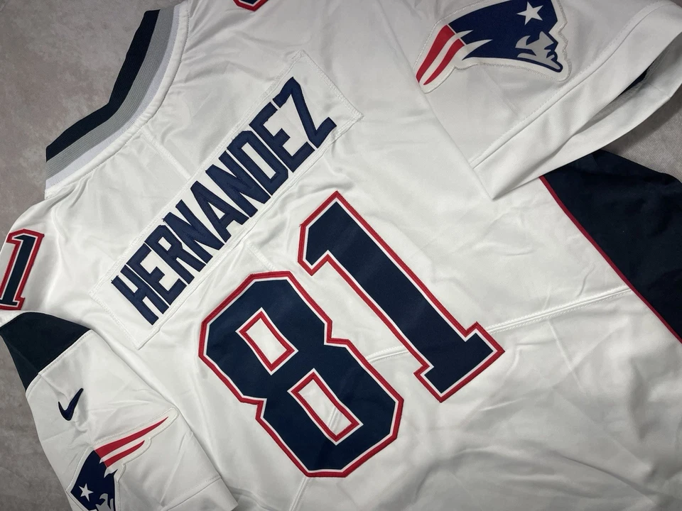 Mens XL 48 NFL New England Patriots #81 Aaron Hernandez NIKE Football Jersey NWT - Image 4 of 4