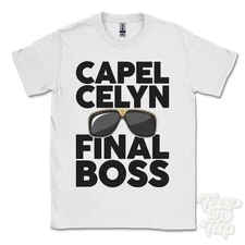 CAPEL CELYN FINAL BOSS T-SHIRT funny xmas gift bala gwynedd wales ibiza parody