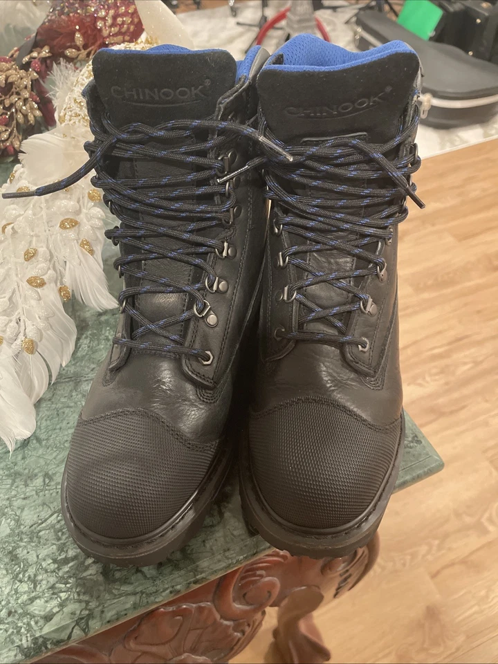 Chinook Tarantula Puntera de Acero Hombre Impermeable Cuero Negro Bota de Trabajo Talla 10 Foto 3 de 4