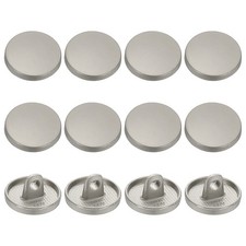 Metal Round Flat Alloy Shank Sewing Button 11.5 mm  12 Pack  Mist Silver