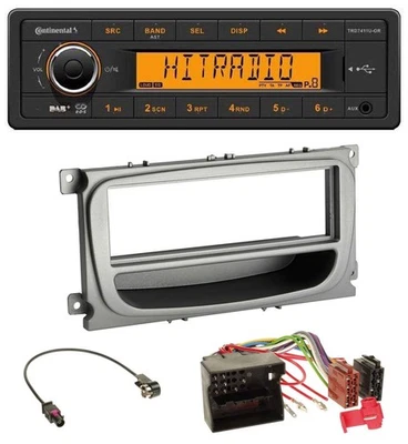 Continental 1DIN DAB MP3 AUX USB Autoradio für Ford Mondeo S-Max 07-14 silber Ab - Bild 1 von 4