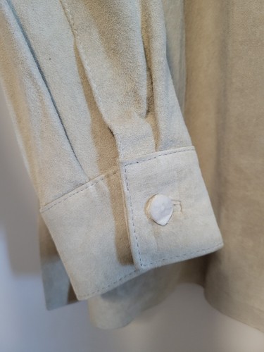 Terry Lewis Classic Real Leather Jacket Women's 1X NEW NWOT Ivory Cream Long Sle - Picture 11 of 16