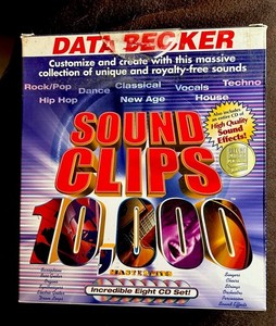 Data Becker - 10,000 Sound Clips Software - 8 CD’s - Win 95 98 - New Old Stock