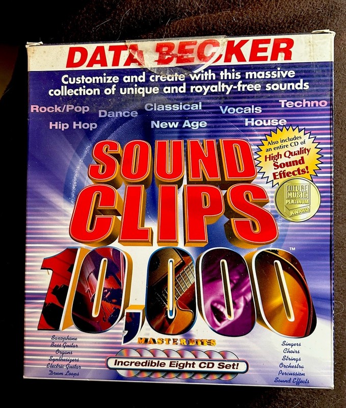 Data Becker - 10,000 Sound Clips Software - 8 CD’s - Win 95 98 - New Old Stock