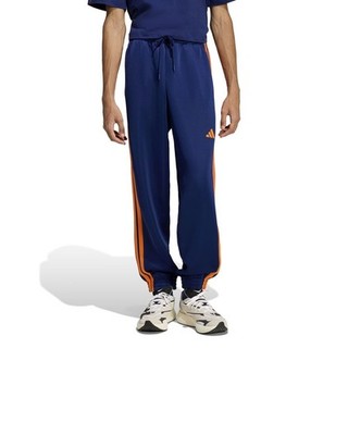  Track Pants Hose HERREN Adidas Stadium 3-Stripes Blau Polyester-Baumwolle 