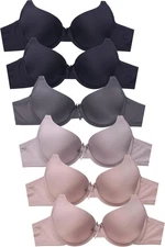 PACK OF 6 MAMIA WOMEN'S SOLID T SHIRT BRA 38B