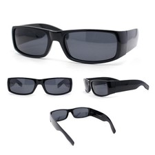 Sunglasses Men's Fashion Square Dark Black Lens Cholo Gangs Rapper Shades HipHop
