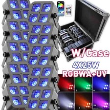 10X 4X25W RGBWA UV Stage Par Light Rechargeable Wireless Battery Uplight DMX APP