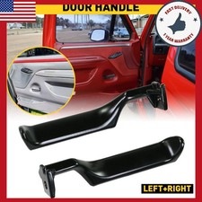 Black Metal Inside Door Handles Pair Lh Rh Fit 87-96 Ford F150 F250 Truck F350