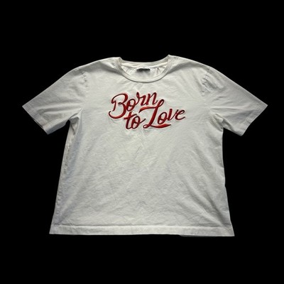 Sandro Adele Born To Love Embroidered Tee T-Shirt Womens Size US 8 (3) White