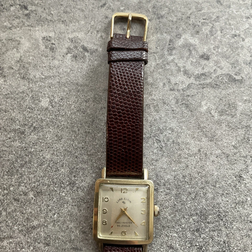 Vintage Lord Elgin 23 Jewel Watch 27mm Square 14k Gold Filled Case Runs Well A1 - Image 3 of 4