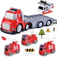 Toddlers Truck Toys,Boy Toys Gifts for 1 2 3 Years Old,5 in 1 City Fire Transpor