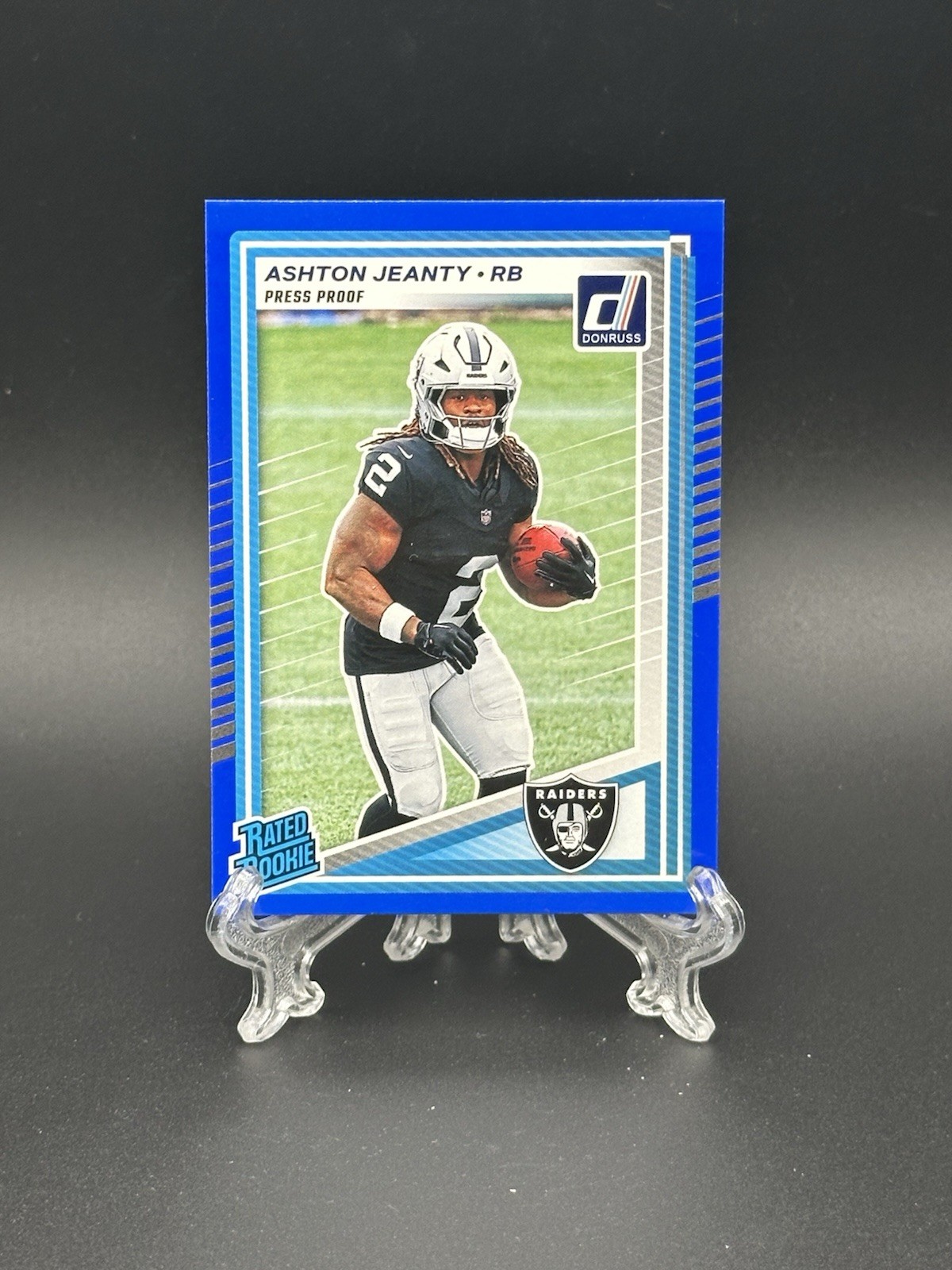 Ashton Jeanty (RC) #305 2025 Panini Donruss Press Proof Blue Raiders