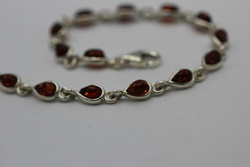 Pulsera De Ámbar 925 Plata Aproximadamente 20 Cm Pulsera De Ámbar De Lituania - Imagen 5 de 12