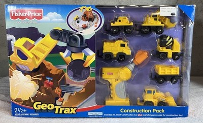 NEW 2004 Fisher-Price Geotrax Construction Pack Mt. Blast, Mix  n Go, Deep Digs