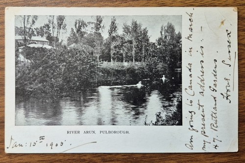 1905 Fluss Arun, Pulborough alte Postkarte nach Bennett, Morrab Rd, Penzance