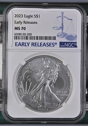2023 American Silver Eagle NGC MS70 Early Releases 1 oz .999 Silver