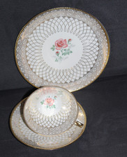 Porzellan Sammeltasse Winterling Röslau Bavaria Rose Golddekor 60er Jahre