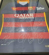 2016 Barcelona Team Jersey Authographed Signed Messi with team COA Framed