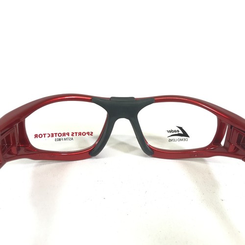 Leader Safety Glasses Frames Shiny Red Wrap Square with Strap Z87-2+ 52-16-125 - Picture 8 of 12