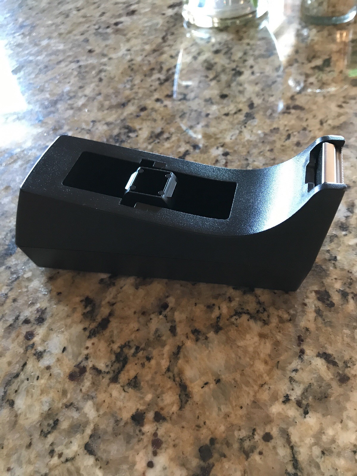 scotch tape dispenser C-38 NEW weighted base black color removable center piece-image