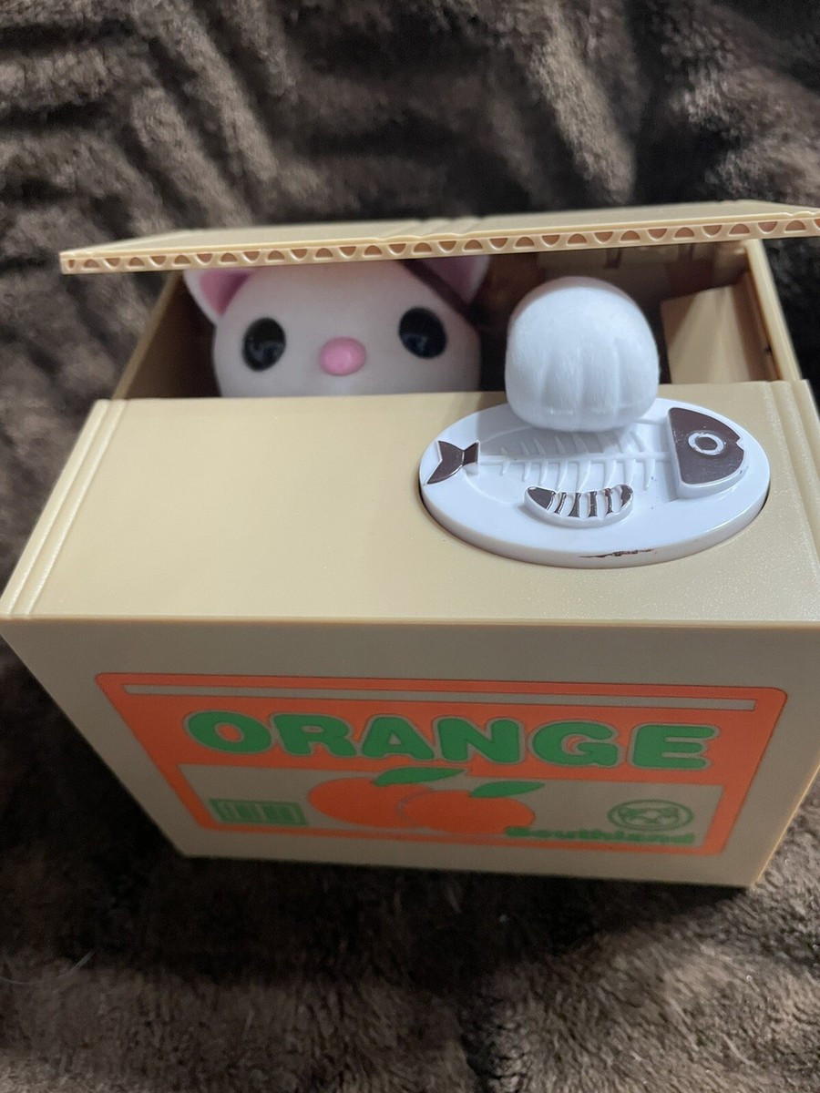Mischief Box White Cat Automated Stealing Coin Saving Box Piggy