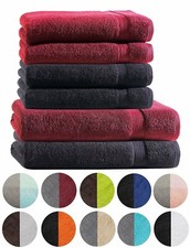 Handtuch Set 6tlg. 4 Handtücher 2 Duschtücher Duschtuch Baumwolle 2 Farben Mix