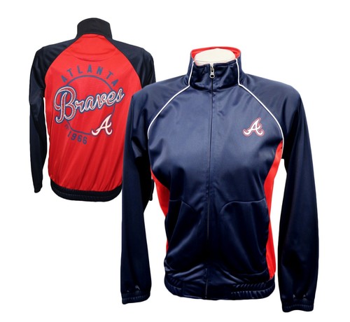 Atlanta Braves Women Medium Full-Zip Lightweight Track Jacket 3 Style MLB - Picture 3 of 15