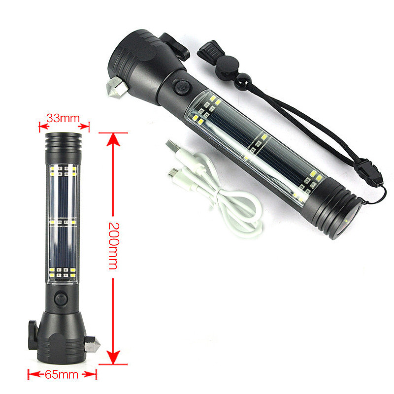 LED Lampe De Poche Solaire Rechargeable Torche Alimentation Batterie De Secours LED Lampe De Poche Solaire Rechargeable Torche Alimentation Batterie De Secours