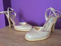 Ladies Dune Patent Platform Shoes, Taffy, Raffia, Beige Size 37, Heel. Uk Size 4 Ladies Dune Patent Platform Shoes, Taffy, Raffia, Beige Size 37, Heel. Uk Size 4