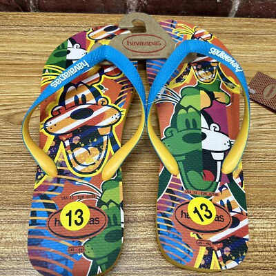 New Havaianas Thongs Flip Flops Disney Colorful Goofy SZ 13  display picture 1