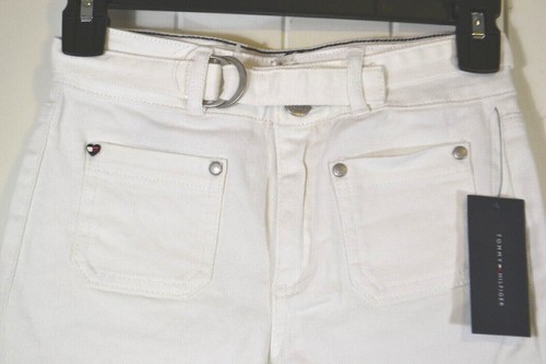 NWT KIDS GIRLS YOUTH TOMMY HILFIGER WHITE W/ BELTED JEANS PANTS SZ 10-16 - Picture 3 of 6