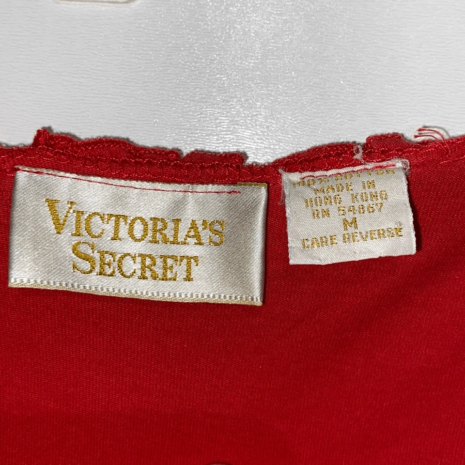 Victoria's Secret Women's Red Vintage V-Neck Short Sleeve Dress Size Medium - Image 4 of 4