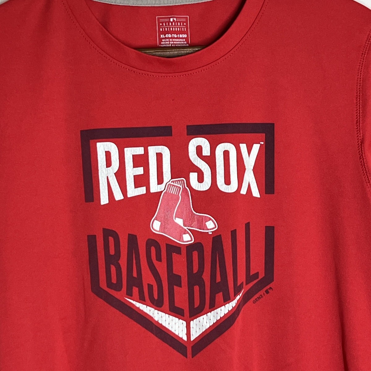 Boston Red Sox Baseball Red Polyester Shirt Size Youth XL (18/20