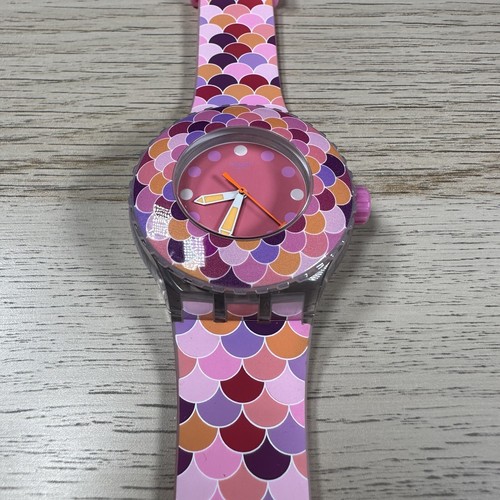 NEU✅ Swatch Uhr Scuba Pedrinha Rosa SUUK111 Pink Lila und Rot Damenuhr - Bild 4 von 12