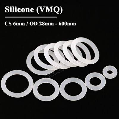 Silikon O Ring Schnurstärke 6,0mm Dichtungsring Dichtring O-Ringe OD 28mm-600mm