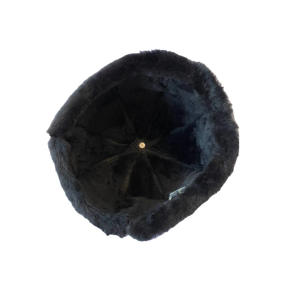 Shearling Sheepskin Leather Fur Beanie Hat – Winter Warm Round Bucket Cap - Image 3 of 4