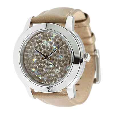 Frauenuhr DKNY NY-8478 44mm Crystal, beige leather strap