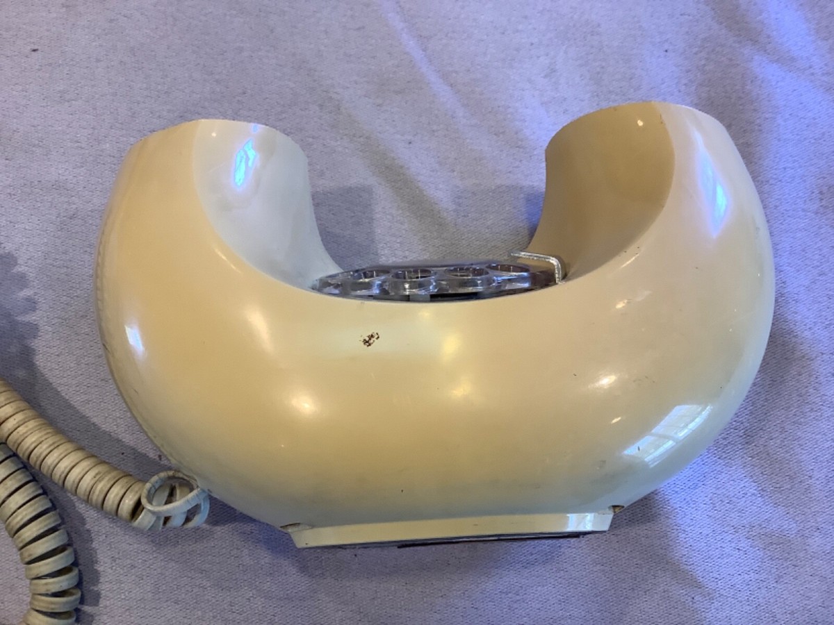 VTG Western Electric White Yellow Sculptura Rotary Dial Donut