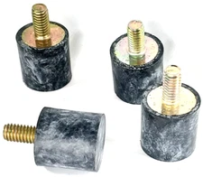 Ganter Norm Round Rubber Feet Rubber Buffer 5/16-18 x 5/8" Stud Mount Rubber 4PC