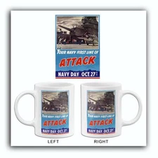First Line Of Attack - 1942 - World War II - Propaganda Mug