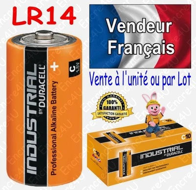 Piles LR14 C DURACELL INDUSTRIAL R14 MN1400 Alcaline x 1 2 4 6 8 10 20 30 40 50