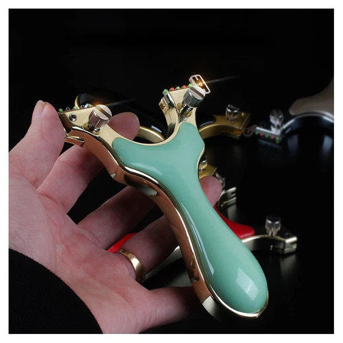 New Slingshot Catapult Huntin Archery Slingbow Flat Rubber Band Sling Shot Green - Picture 7 of 11