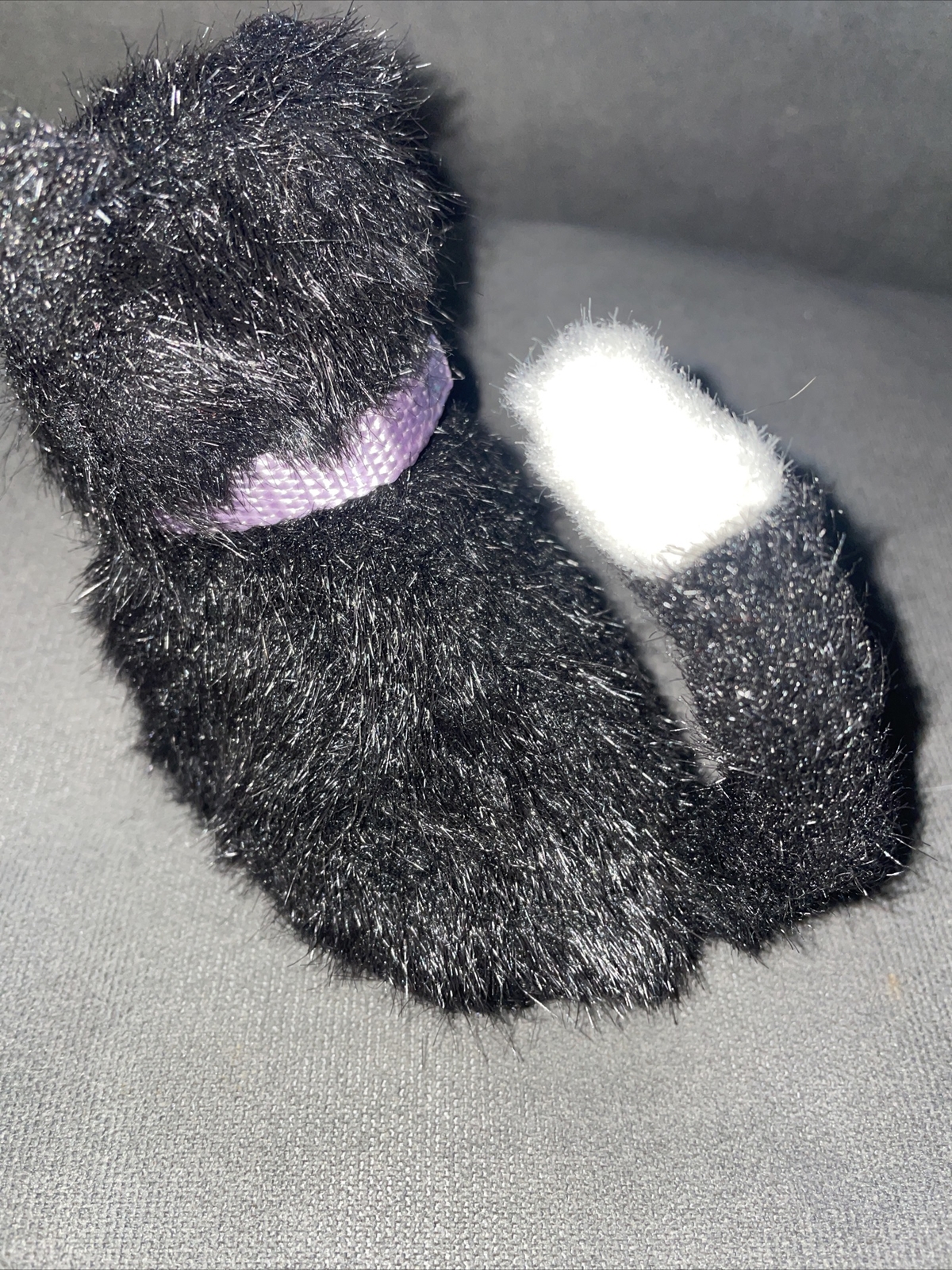 American Girl Doll Licorice Black Cat Plush Pet + Purple Collar w/ Name