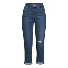 Signature by Levi Strauss Women's Mid Rise Slim Fit Boyfriend Jeans Size 8 -S4--