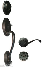 Oil Rubbed Bronze Dummy Front Door Handleset Door Lever Left lever