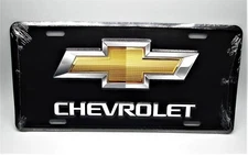 Licensed GM CHEVY CHEVROLET BOWTIE 3D EMBOSSED METAL CAR NOVELTY LICENSE PLATE