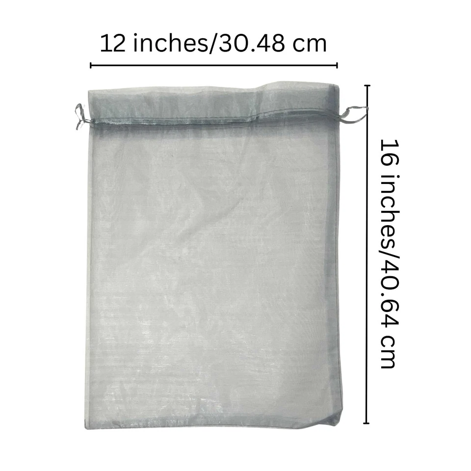 Paquete de 50 bolsas grandes de regalo de organza de 12x16 pulgadas gris plata bodas cumpleaños Foto 2 de 4